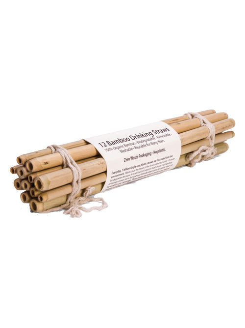 BAMBOO DRINKING STRAWS 12-PACK