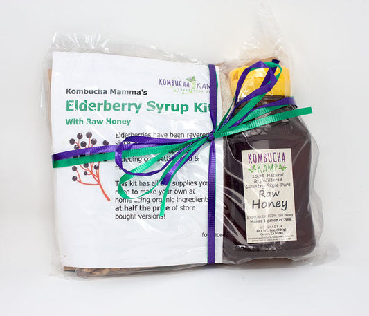 ELDERBERRY SYRUP KIT WITH RAW HONEY