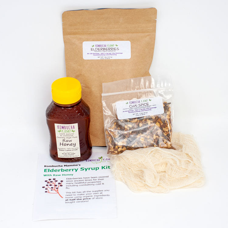 ELDERBERRY SYRUP KIT WITH RAW HONEY