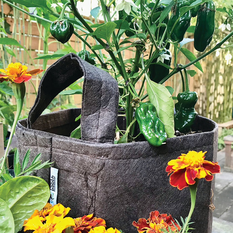 GREY FABRIC PLANTER WITH HANDLES - 5 PACK