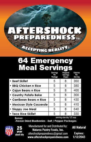 64 Emergency Food Servings Box