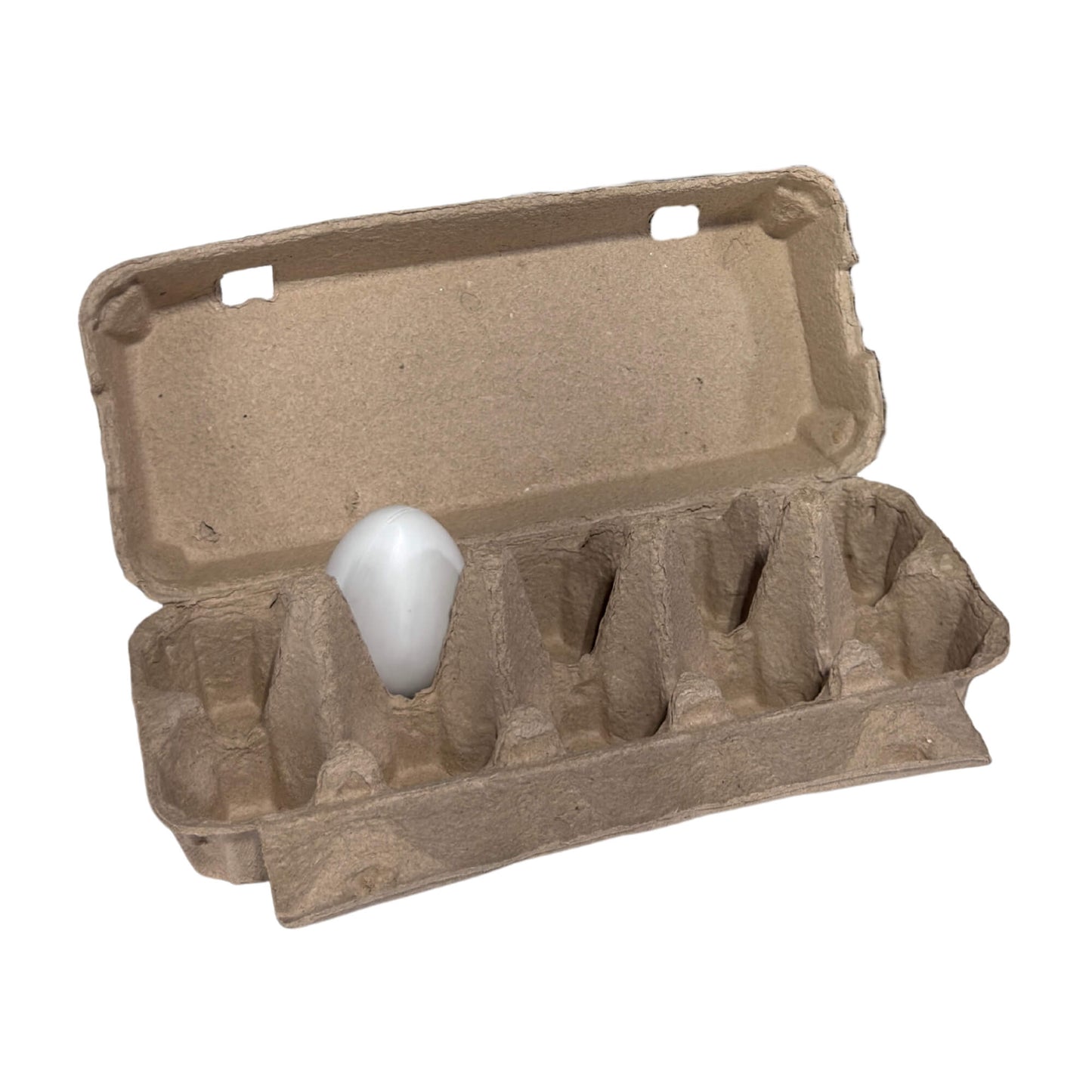 10-Egg Cartons - Natural Pulp, Flat Top Blank