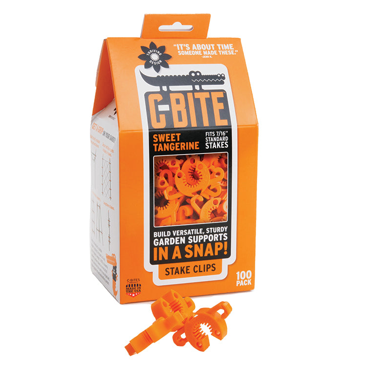 C-BITE GARDEN CLIPS, TANGERINE ORANGE, 10-11MM