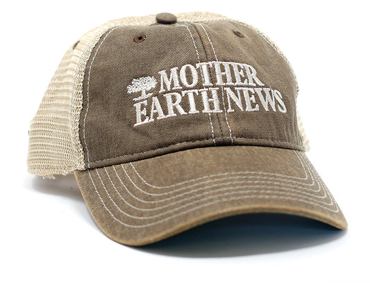 MOTHER EARTH NEWS BROWN LEGACY TRUCKER HAT