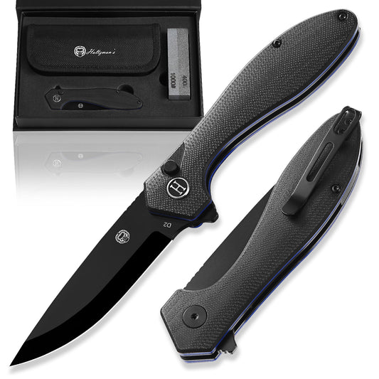 The Vector Folding Pocket Knife Giftset for Men and Women (Black)