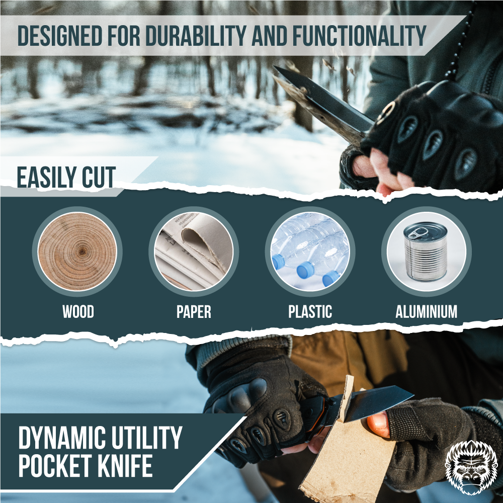 The Clip Point Folding Pocket Knife Giftset for Men and Women (Silver and Black)