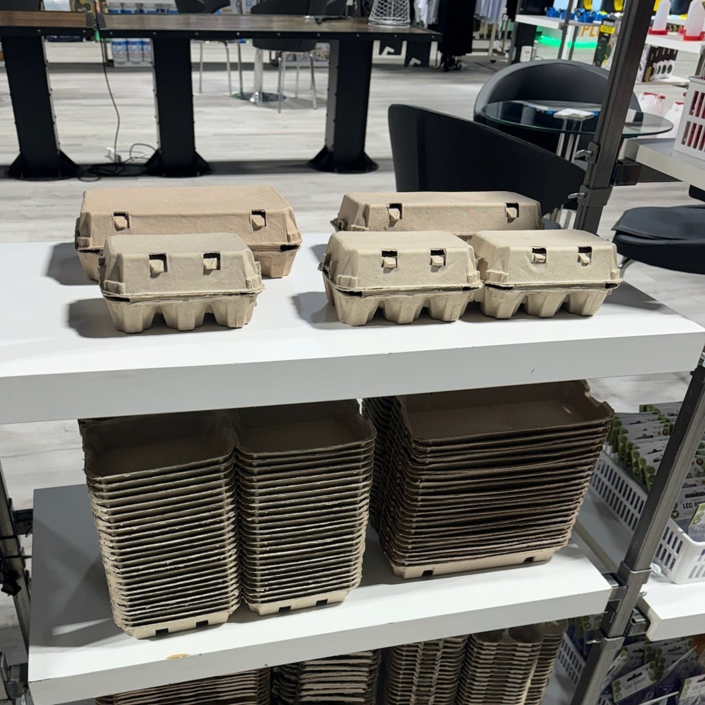 10-Egg Cartons - Natural Pulp, Flat Top Blank