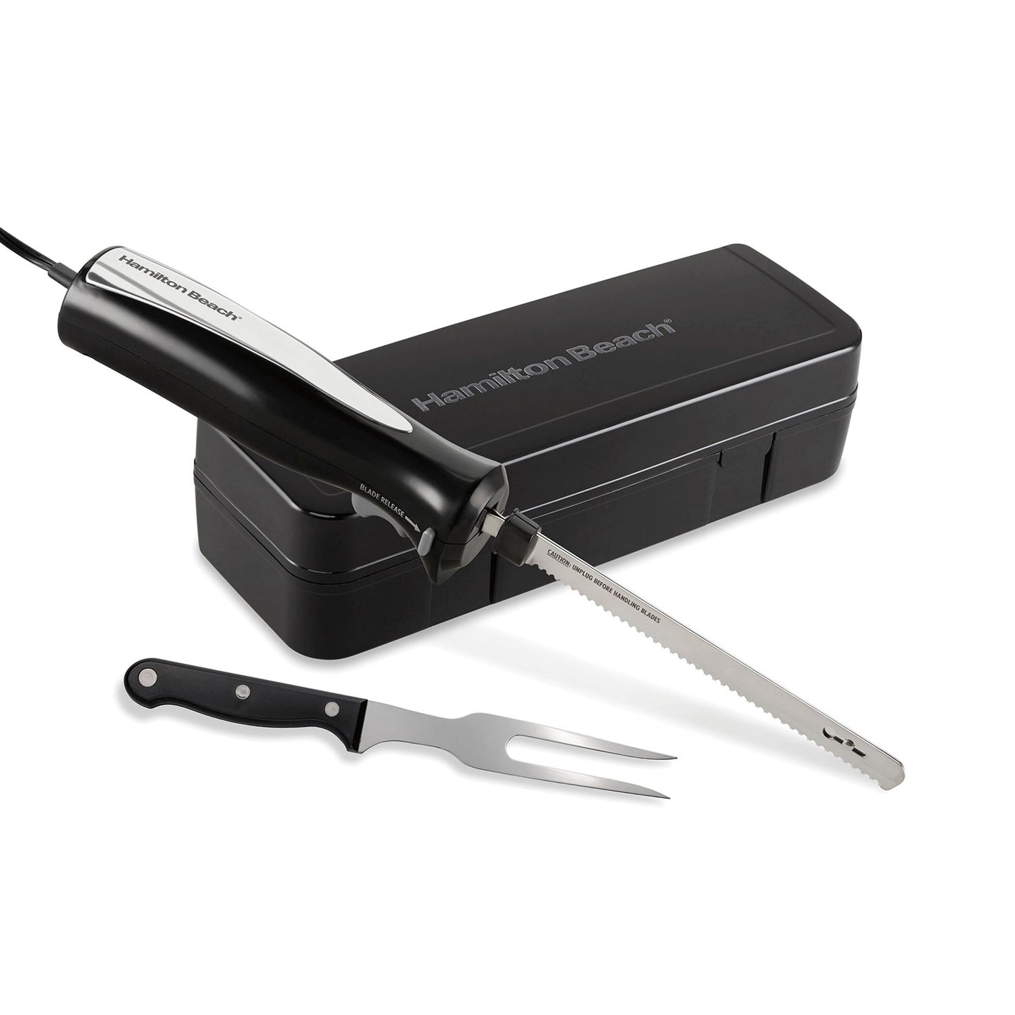 Electric Knife Set with Cool-Touch Ergonomic Handle and Storage Case
