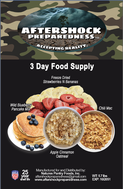 3 Day Food Supply (Single Serving)