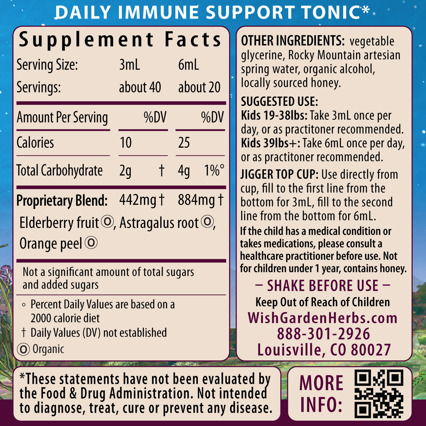 Elderberry Syrup Everyday Immunity for Kids