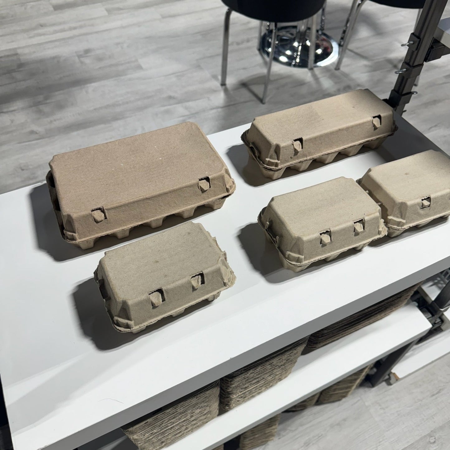 15-Egg Cartons - Natural Pulp, Flat Top Blank