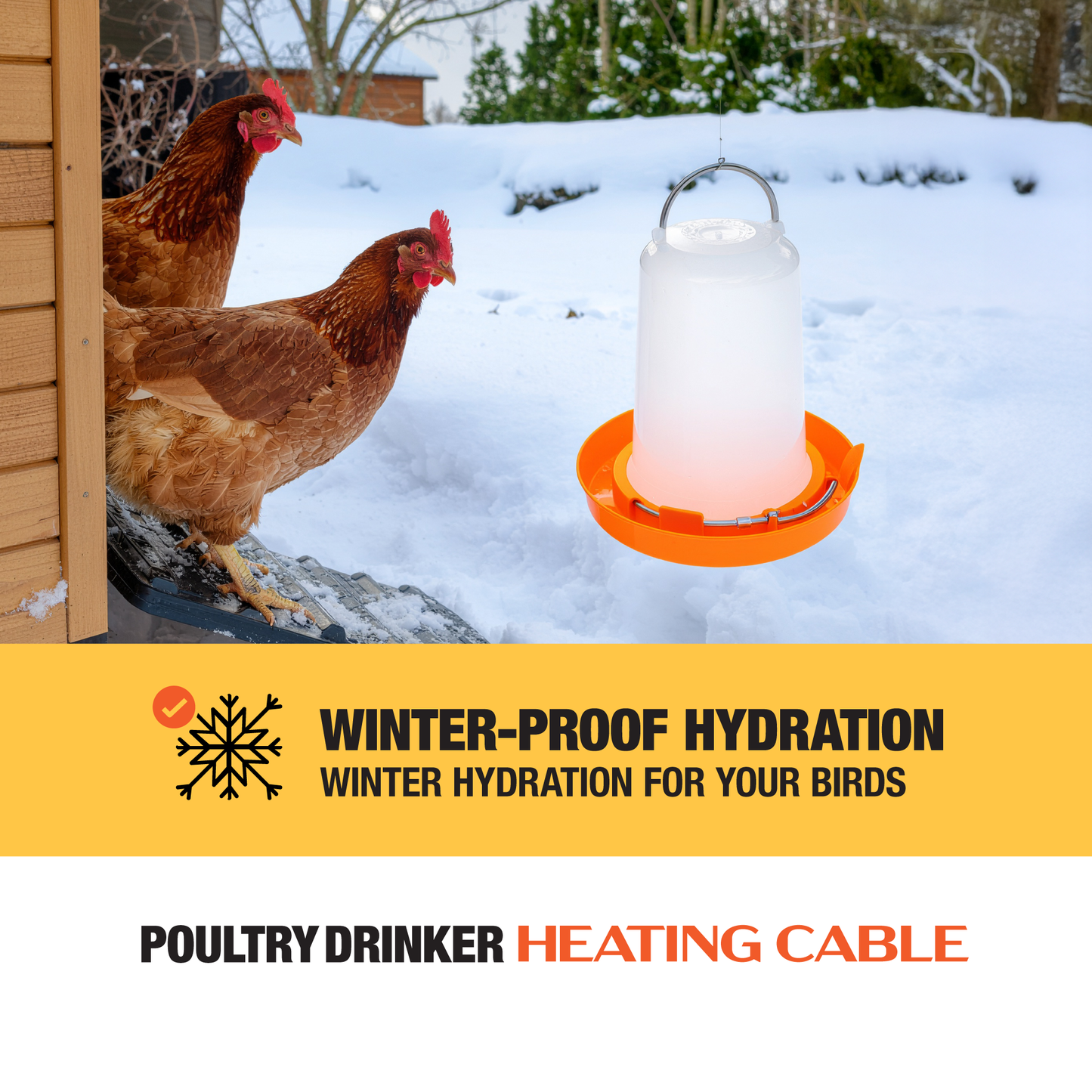16" Poultry Drinker Heater Cable - 12W