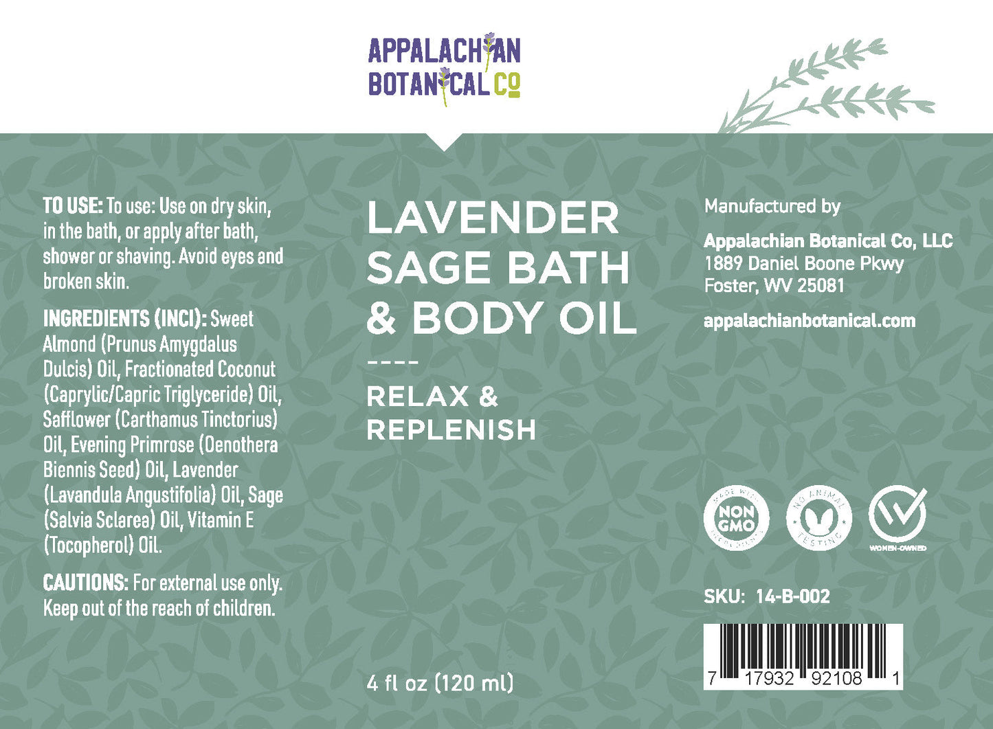 Lavender Sage Bath & Body Oil