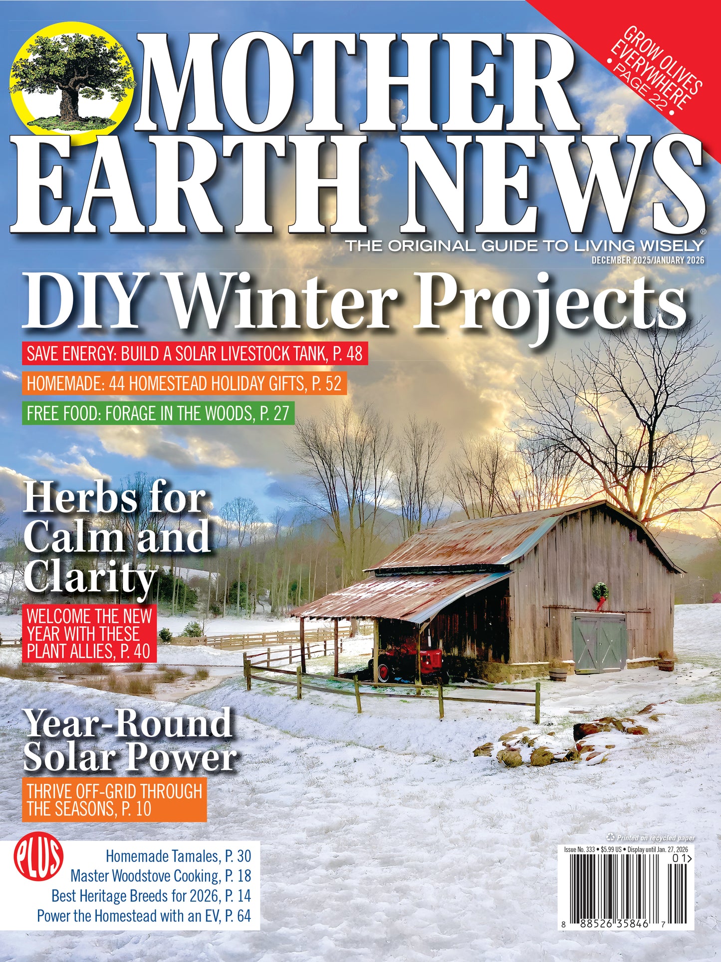 MOTHER EARTH NEWS MAGAZINE, DECEMBER/JANUARY 2026 #333