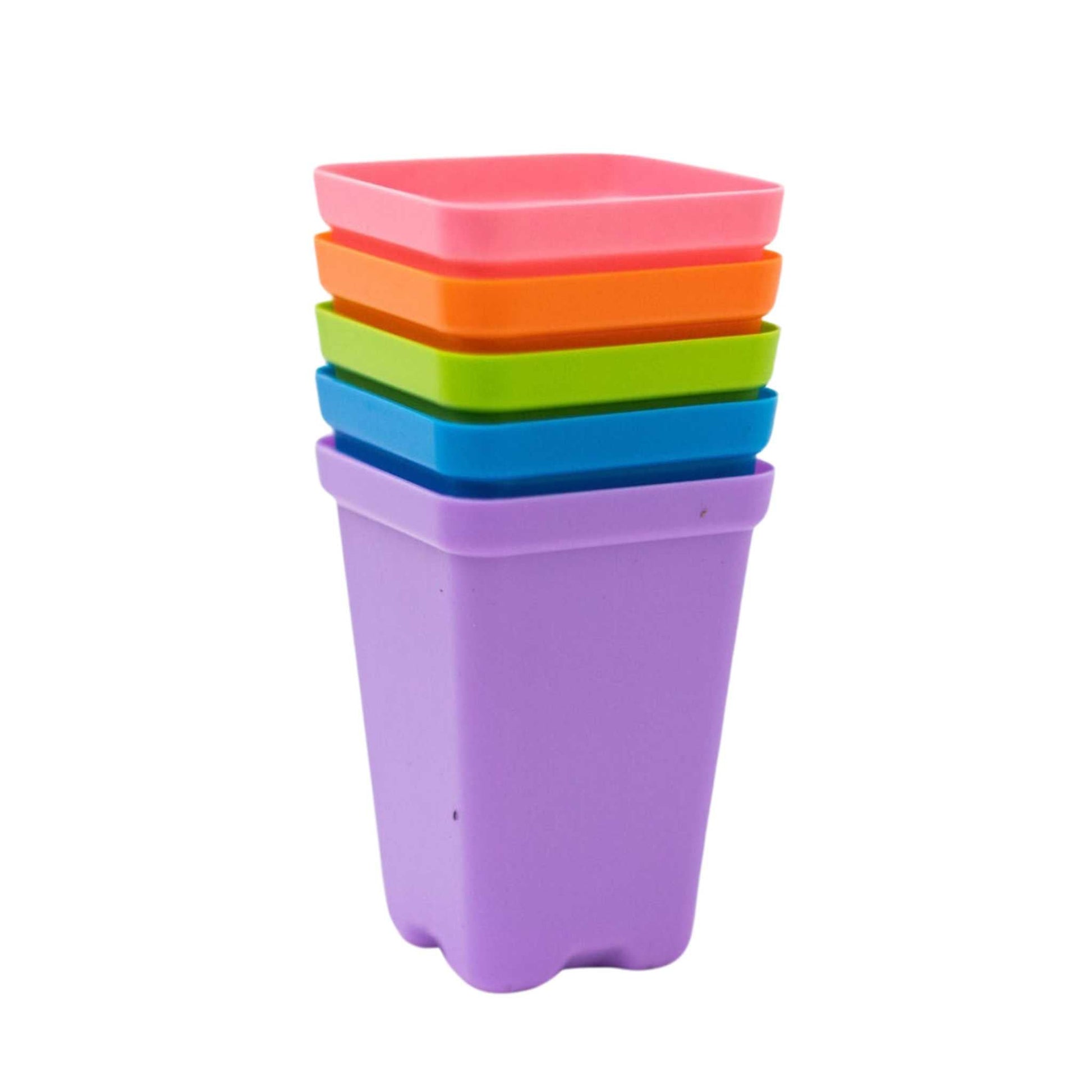 plastic plant starter pots Seed Starter Pots - 2.5" Extra Strength - 80 Pots / Multi-Color