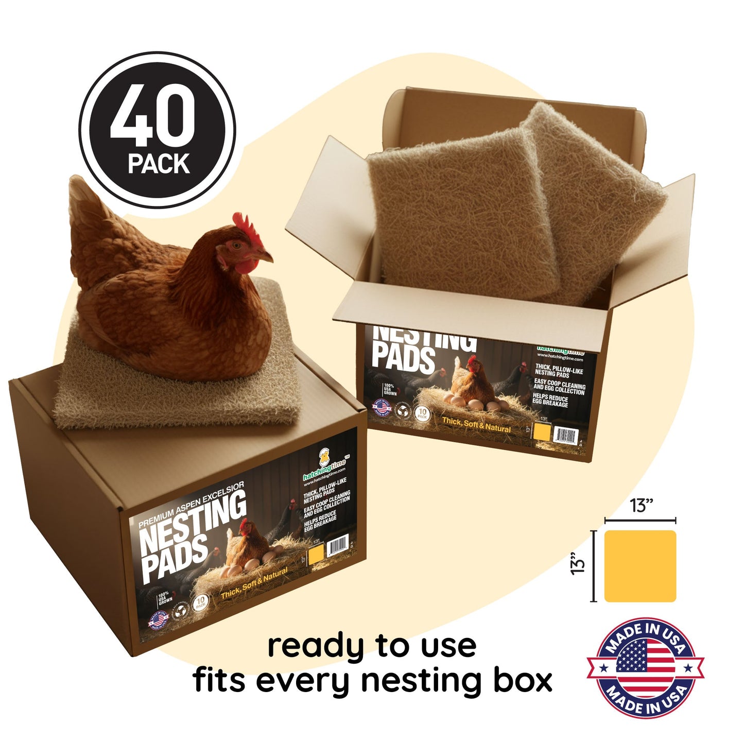 Hatching Time Premium Nesting Pads for Poultry