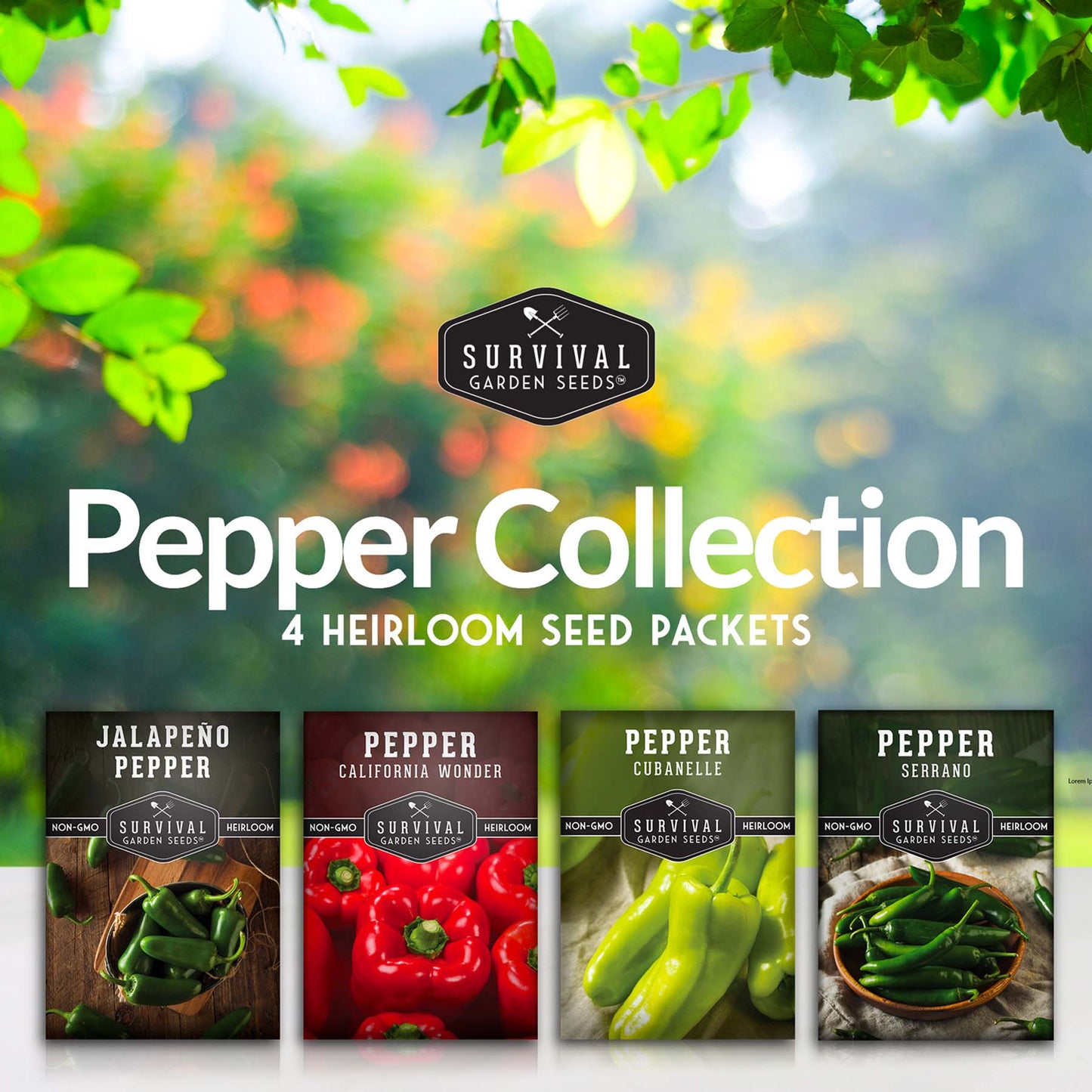 4 Pepper Seed Collection – Heirloom Non-GMO Hot & Sweet Peppers for Salsas, Roasting & Fresh Garden Harvests
