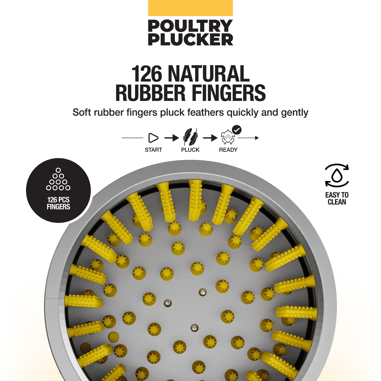 Chicken Plucker with ProA Natural Rubber Fingers