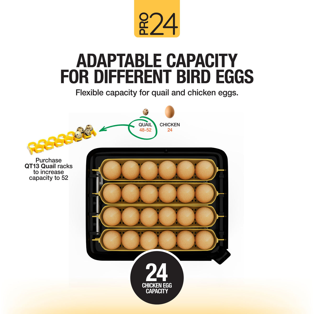 Pro24 Tabletop Automatic Egg Incubator (24 Eggs)