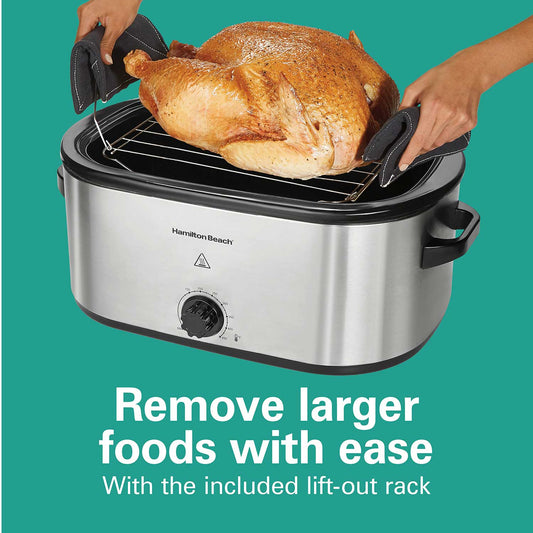 Electric Roaster Oven 22 Quarts, Stainless Steel