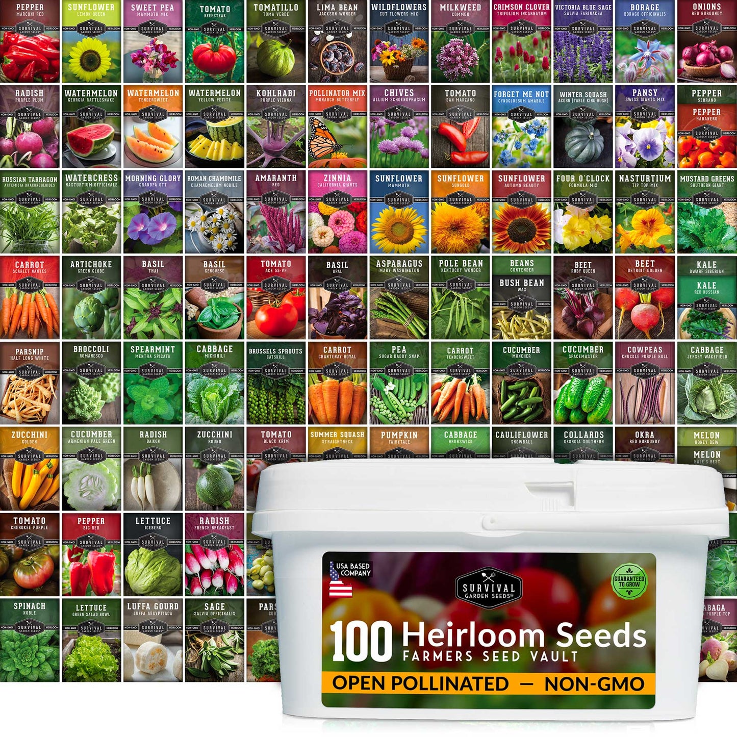 Complete Survival Garden Kit – 100 Seeds to Grow Food for Your Family