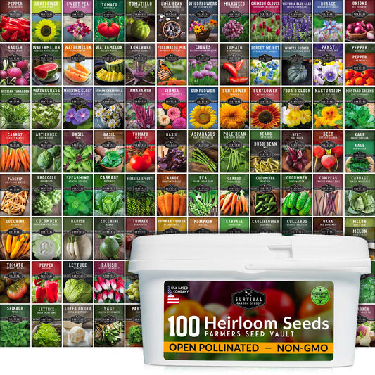 Complete Survival Garden Kit – 100 Seeds to Grow Food for Your Family