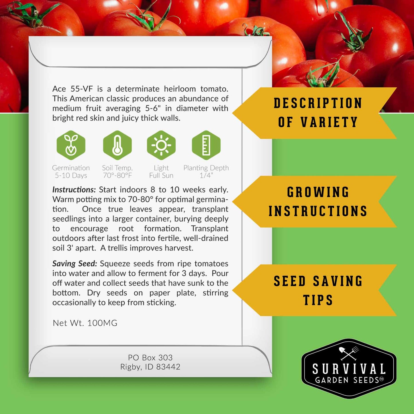 10 Tomato Seed Collection – Heirloom & Garden Favorites for Slicing, Sauces, Canning & Fresh Eating