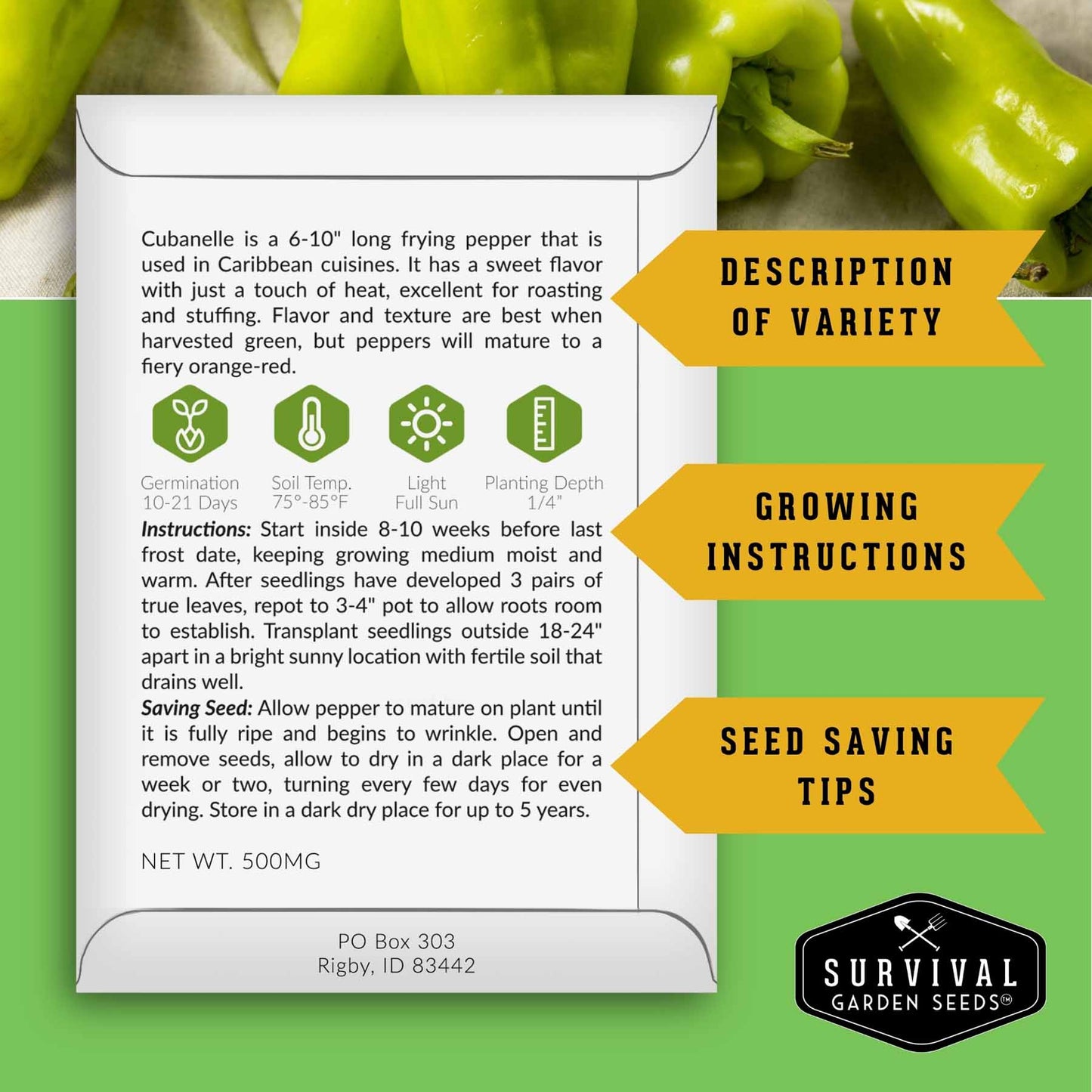 4 Pepper Seed Collection – Heirloom Non-GMO Hot & Sweet Peppers for Salsas, Roasting & Fresh Garden Harvests