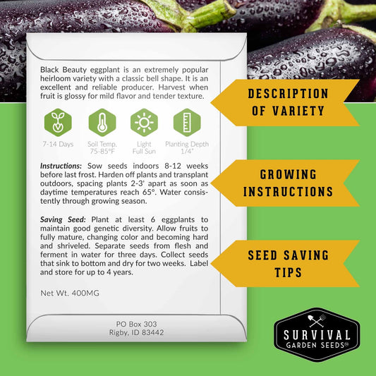 Summer Vegetable Seed Collection – Easy-Growing Tomatoes, Peppers, Beans, Cucumbers, Eggplant & Zucchini