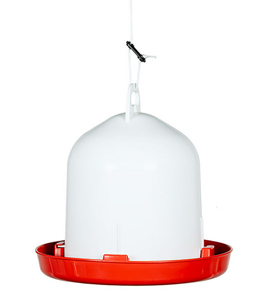 TOP FILL POULTRY WATERERS, WITHOUT LEGS, RED, 1.5 GAL