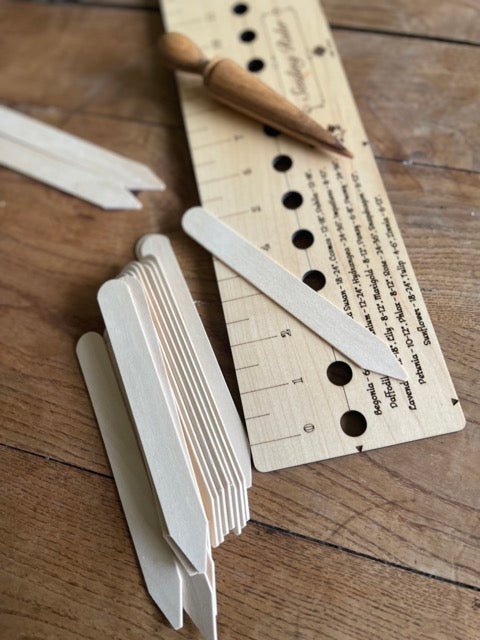 Garden Gift Set - American Hardwood Seed and Bed Ruler, Dibblers, Pot ...