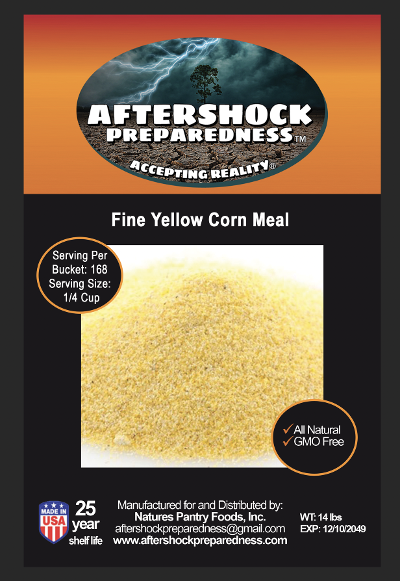 Fine Yellow Cornmeal Bucket (Long Term, 14 bags per bucket)