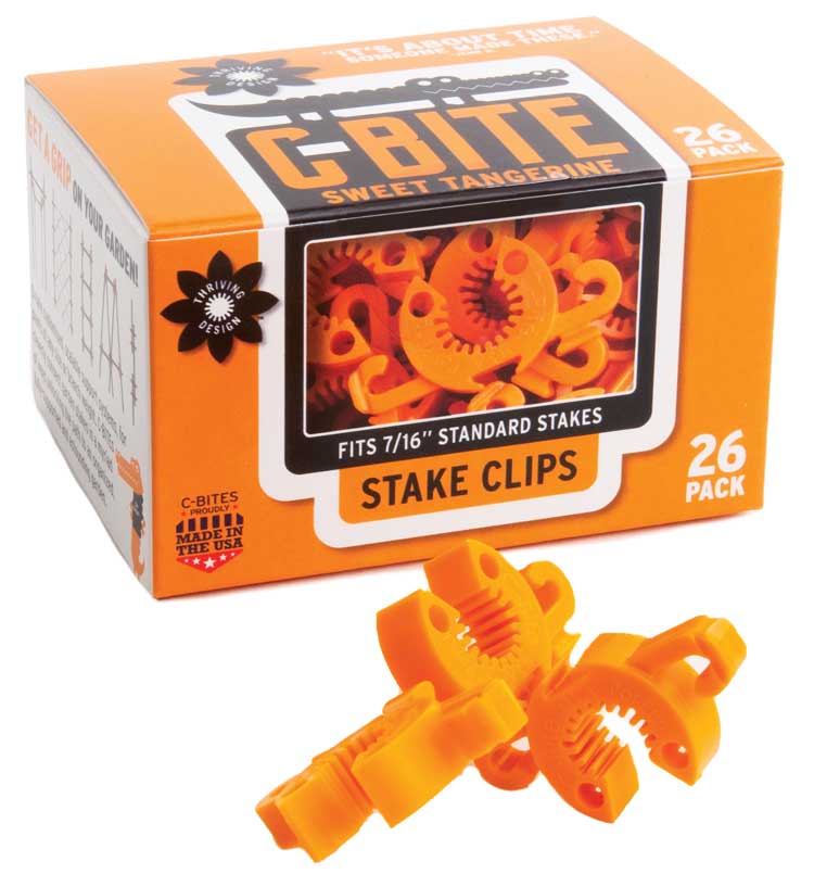 C-BITE GARDEN CLIPS, TANGERINE ORANGE, 10-11MM