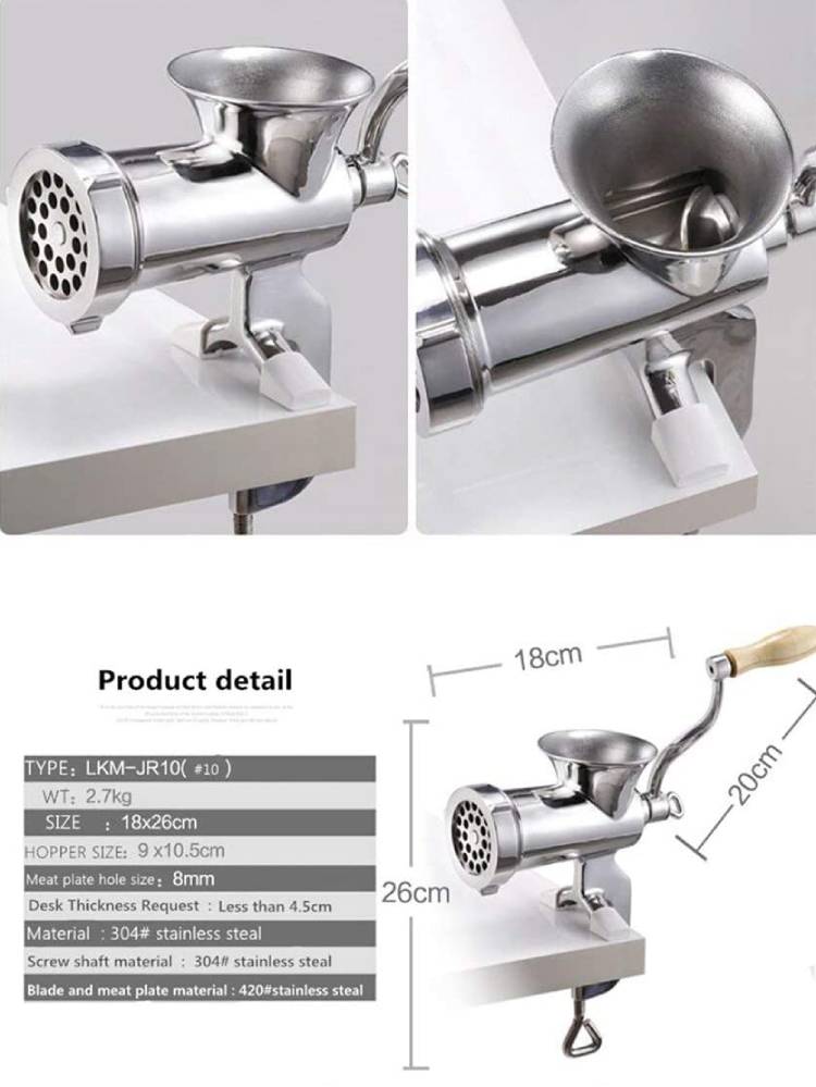 #10 STAINLESS STEEL CLAMP-ON HAND GRINDER