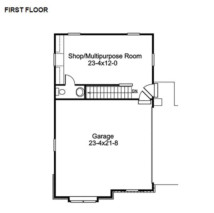 2-CAR GARAGE WITH SHOP AND SAFETY SHELTER, E-PLAN