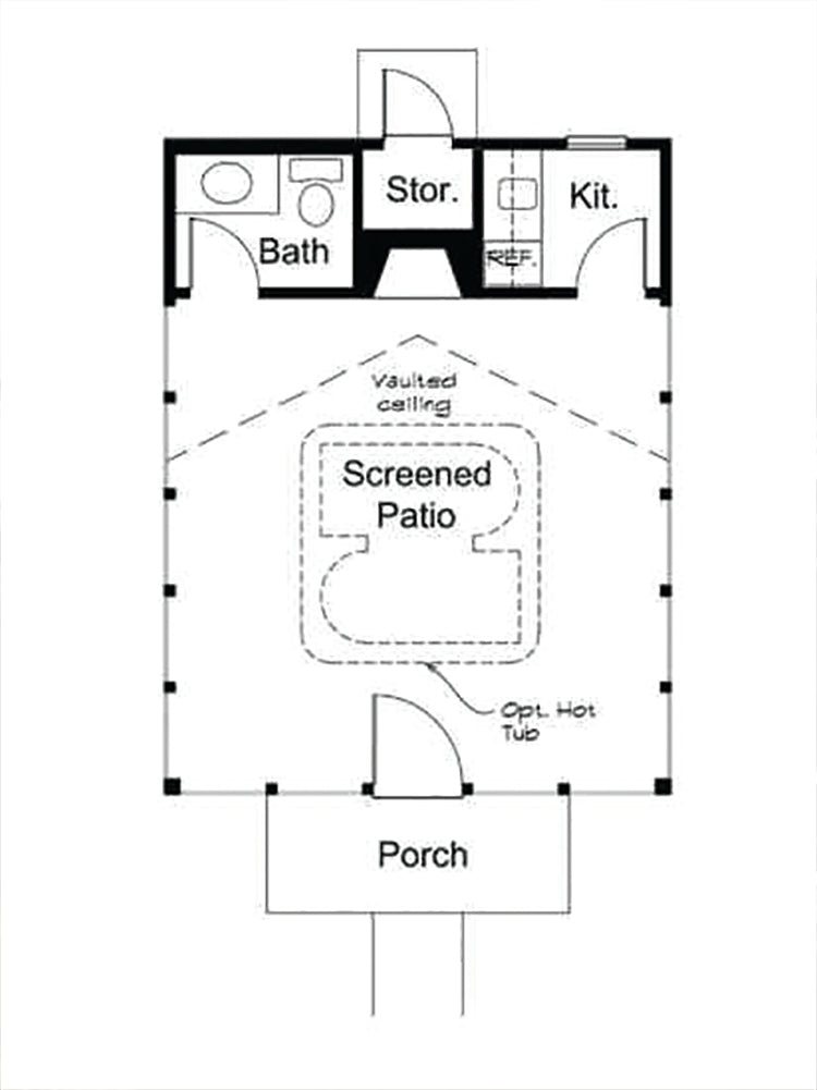 ELLEN SCREENED SHELTER WITH KITCHEN, E-PLAN