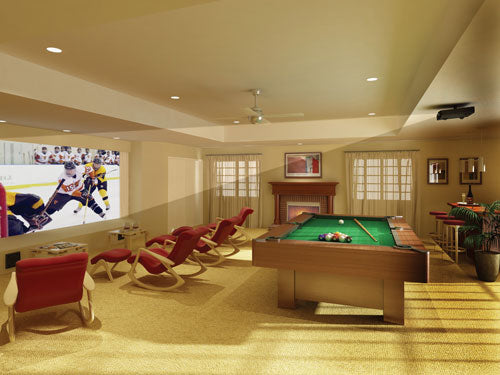 GAME ROOM AND SPORTS BAR WITH 2-CAR GARAGE, E-PLAN