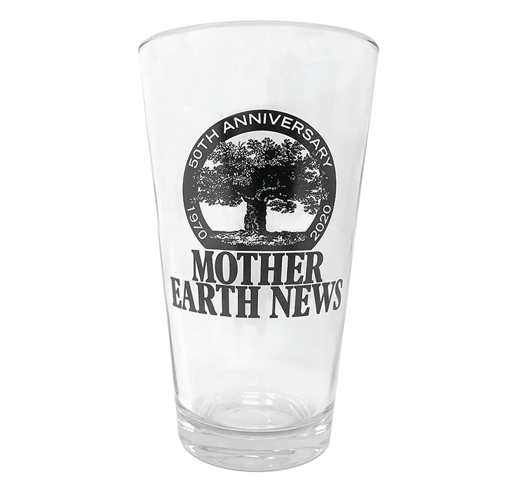 MOTHER EARTH NEWS 50TH ANNIVERSARY PINT GLASS