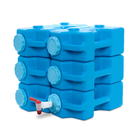AQUABRICK® FOOD AND WATER STORAGE CONTAINER - 6 PACK & SPIGOT